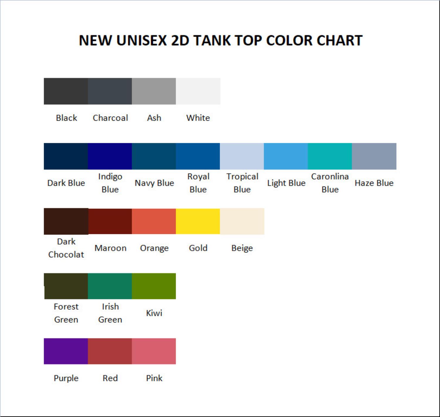 tank top color chart - Resident Evil Merch