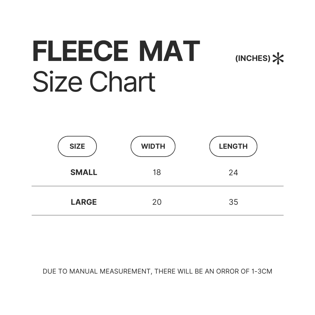 Fleece Mat Size Chart - Resident Evil Merch