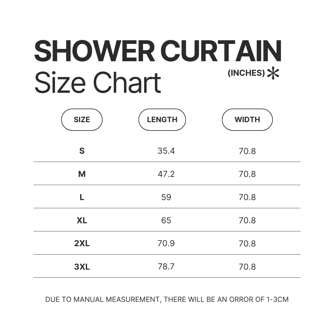 Shower Curtain Size Chart - Resident Evil Merch